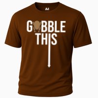 Gobble This Arrow Funny Thanksgiving Holiday Cooling Performance Crew T-Shirt