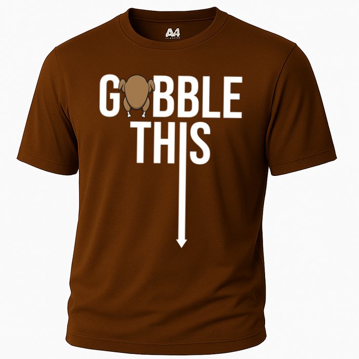 Gobble This Arrow Funny Thanksgiving Holiday Cooling Performance Crew T-Shirt
