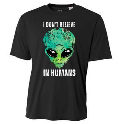 Green Turquoise Alien Face Halloween Costume Cooling Performance Crew T-Shirt