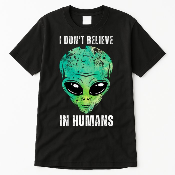 Green Turquoise Alien Face Halloween Costume Tall T-Shirt