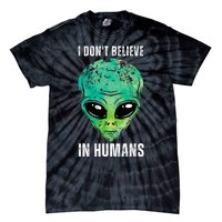 Green Turquoise Alien Face Halloween Costume Tie-Dye T-Shirt