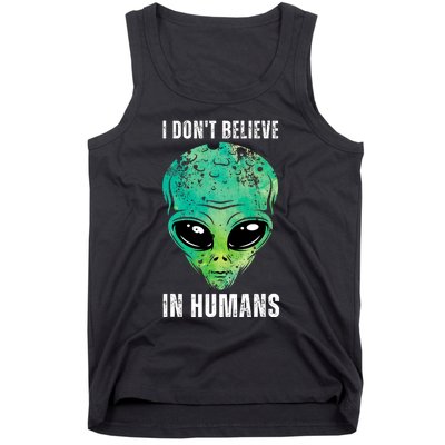 Green Turquoise Alien Face Halloween Costume Tank Top