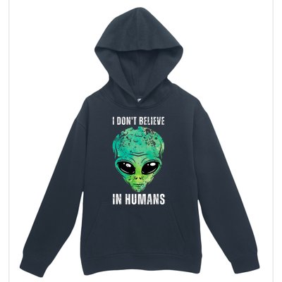 Green Turquoise Alien Face Halloween Costume Urban Pullover Hoodie