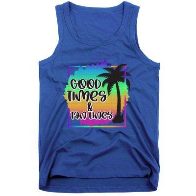 Good Times And Tan Lines Beach Paradise Gift Tank Top