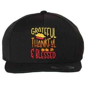 Grateful Thankful Blessed Thanksgiving Quote Wool Snapback Cap