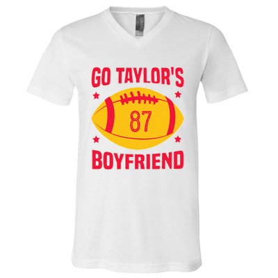 Go T.aylors Boyfriend Football Funny Go T.aylor's Boyfriend V-Neck T-Shirt