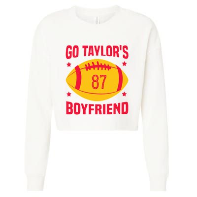 Go T.aylors Boyfriend Football Funny Go T.aylor's Boyfriend Cropped Pullover Crew