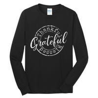 Grateful Thankful Blessed Woman Thanksgiving Gift Nana Mom Tall Long Sleeve T-Shirt