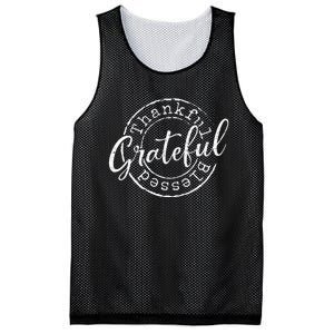 Grateful Thankful Blessed Woman Thanksgiving Gift Nana Mom Mesh Reversible Basketball Jersey Tank