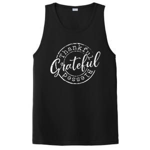 Grateful Thankful Blessed Woman Thanksgiving Gift Nana Mom PosiCharge Competitor Tank