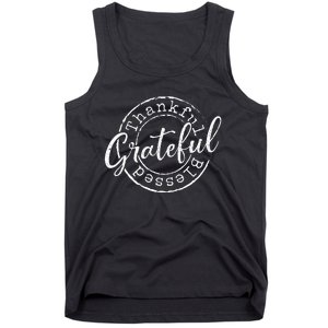 Grateful Thankful Blessed Woman Thanksgiving Gift Nana Mom Tank Top