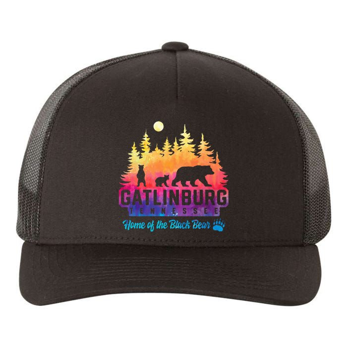 Gatlinburg Tennessee Bear Great Smoky Mountains Tie Dye Yupoong Adult 5-Panel Trucker Hat