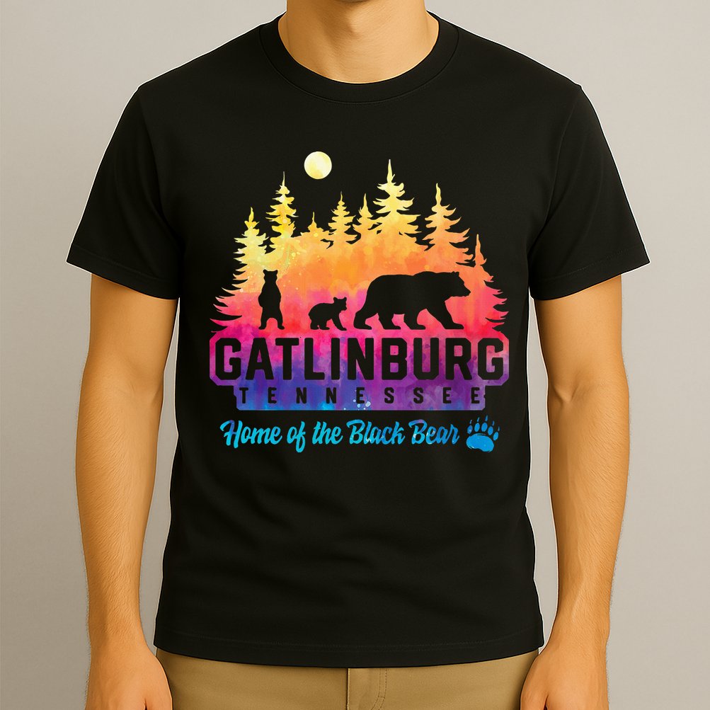 Gatlinburg Tennessee Bear Great Smoky Mountains Tie Dye T-Shirt