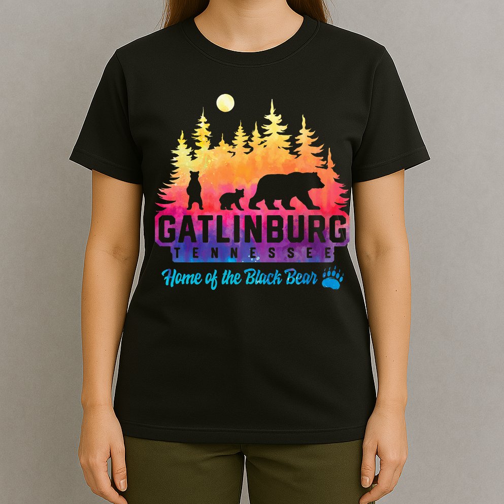 Gatlinburg Tennessee Bear Great Smoky Mountains Tie Dye T-Shirt