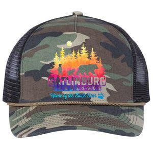 Gatlinburg Tennessee Bear Great Smoky Mountains Tie Dye Retro Rope Trucker Hat Cap