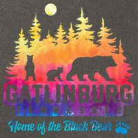 Gatlinburg Tennessee Bear Great Smoky Mountains Tie Dye Cotton Canvas Backpack