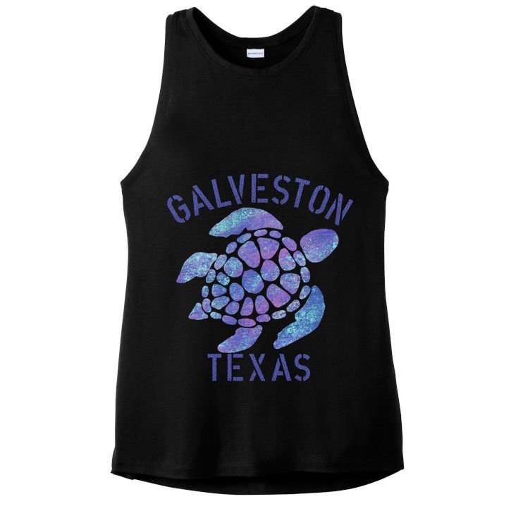 Galveston Tx Beach Design / Tribal Turtle Gift Cute Gift Ladies PosiCharge Tri-Blend Wicking Tank