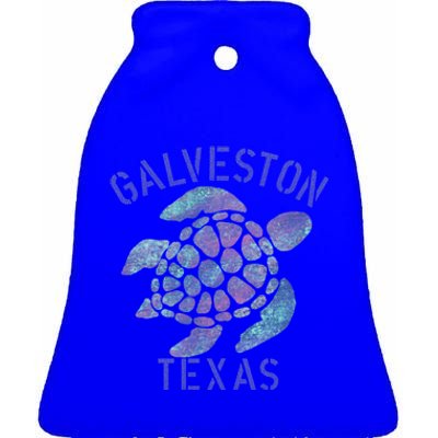 Galveston Tx Beach Design / Tribal Turtle Gift Cute Gift Ceramic Bell Ornament