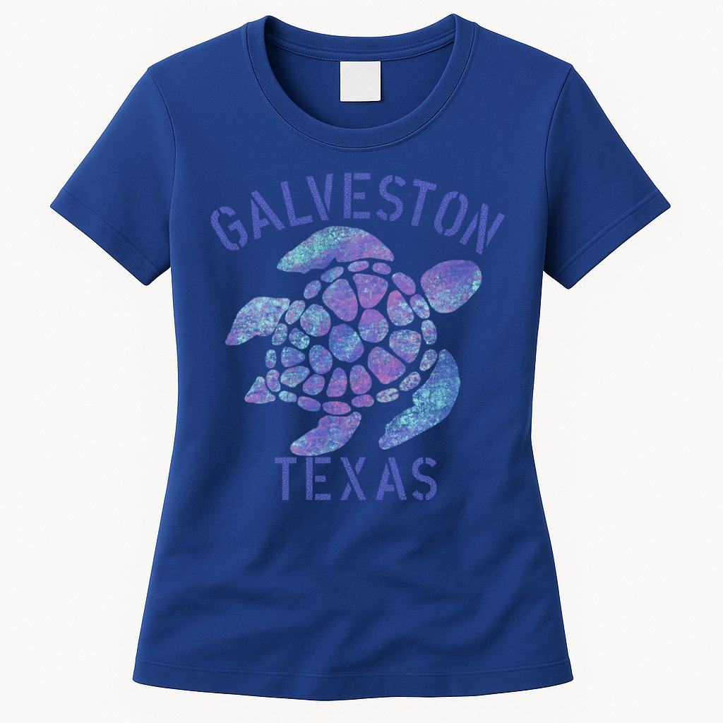 Galveston Tx Beach Design / Tribal Turtle Gift Cute Gift Womens T-Shirt