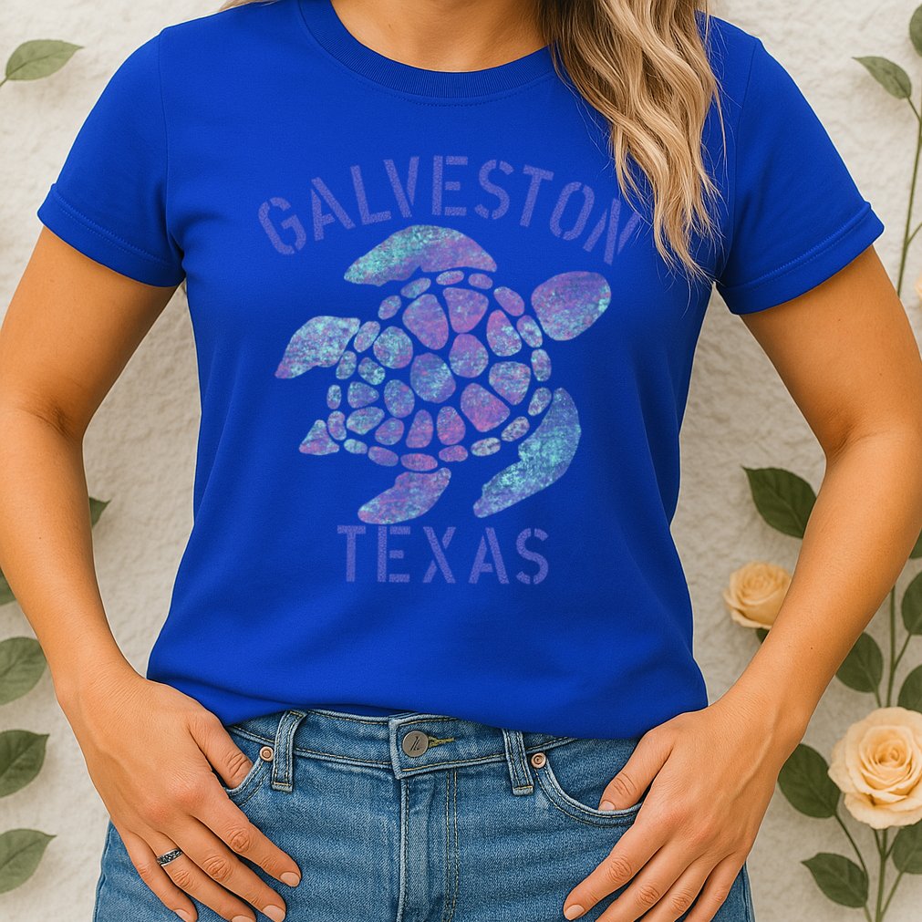 Galveston Tx Beach Design / Tribal Turtle Gift Cute Gift Womens T-Shirt