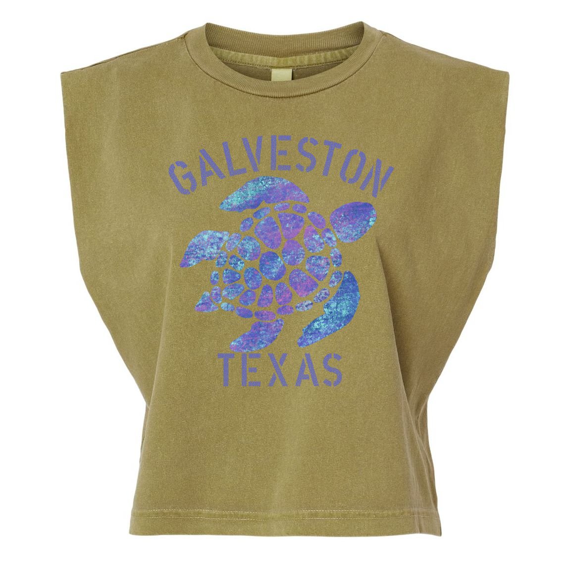 Galveston Tx Beach Design / Tribal Turtle Gift Cute Gift Garment-Dyed Women's Muscle Tee