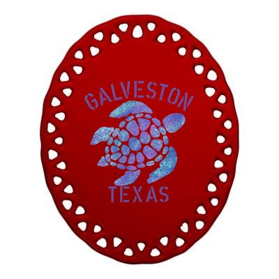 Galveston Tx Beach Design / Tribal Turtle Gift Cute Gift Ceramic Oval Ornament