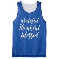 Grateful Thankful Blessed Inspirational Thanksgiving Vibe Gift Mesh Reversible Basketball Jersey Tank