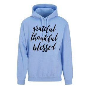 Grateful Thankful Blessed Inspirational Thanksgiving Vibe Gift Unisex Surf Hoodie