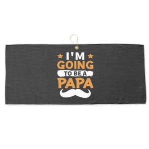 Going To Be Papa Again Soon To Be Daddy Husband Large Microfiber Waffle Golf Towel