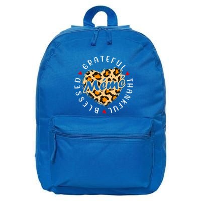 Grateful Thankful Blessed Meme Leopard Heart Love Grandma Gift 16 in Basic Backpack