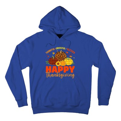 Grateful Thankful Blessed Leopard Pumpkin Funny Thanksgiving Hoodie