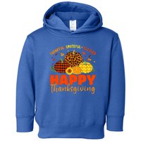 Grateful Thankful Blessed Leopard Pumpkin Funny Thanksgiving Toddler Hoodie