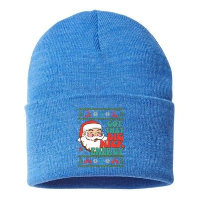 Got That Big Nick Energy Ugly Christmas Sweater Gift Sustainable Knit Beanie