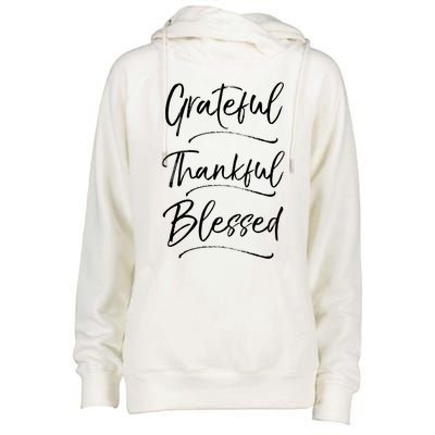 Grateful Thankful Blessed Cool Gift Cute Christian Sweats Womens Funnel Neck Pullover Hood