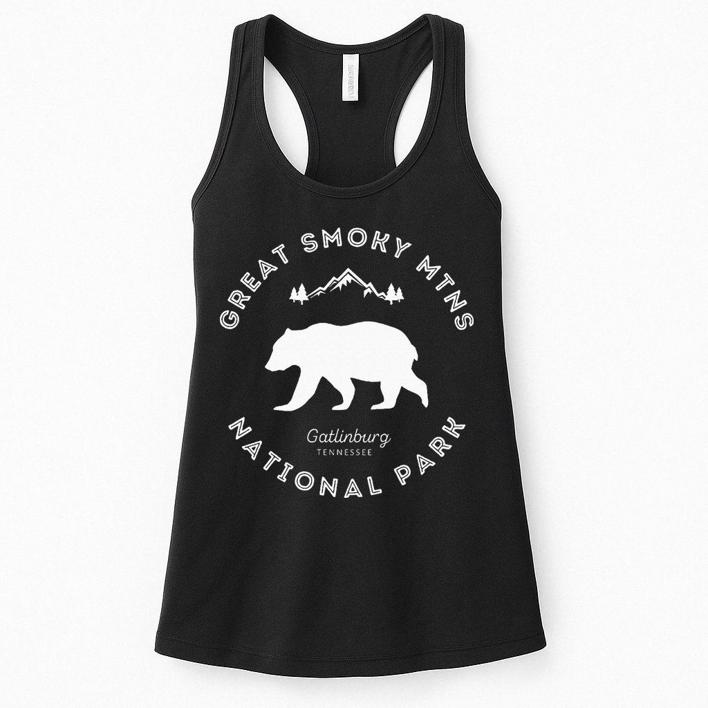 Gatlinburg TN Bear Retro Great Smoky Mountains National Park Womens Tank Top