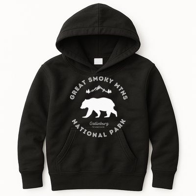 Gatlinburg TN Bear Retro Great Smoky Mountains National Park Kids Hoodie