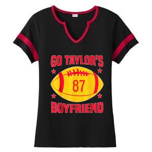 Go T.aylors Boyfriend Football Funny Go T.aylor's Boyfriend  Ladies Halftime Notch Neck Tee