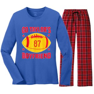 Go T.aylors Boyfriend Football Funny Go T.aylor's Boyfriend  Women's Long Sleeve Flannel Pajama Set 