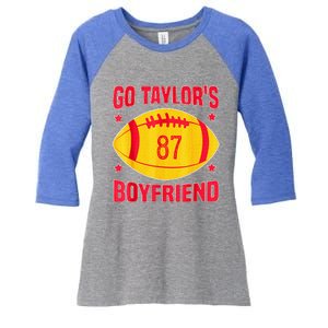 Go T.aylors Boyfriend Football Funny Go T.aylor's Boyfriend  Women's Tri-Blend 3/4-Sleeve Raglan Shirt