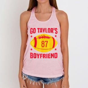 Go T.aylors Boyfriend Football Funny Go T.aylor's Boyfriend  Women's Knotted Racerback Tank