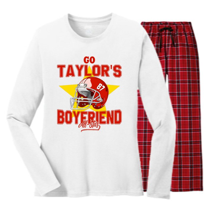 Go Taylors Boyfriend Women's Long Sleeve Flannel Pajama Set 