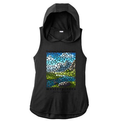 God Turn Broken Pieces Into Masterpieces Christian Bible Ladies PosiCharge Tri-Blend Wicking Draft Hoodie Tank