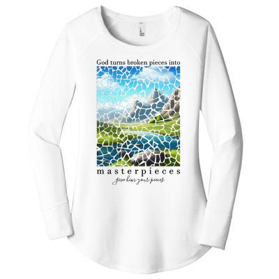 God Turn Broken Pieces Into Masterpieces Christian Bible Women's Perfect Tri Tunic Long Sleeve Shirt