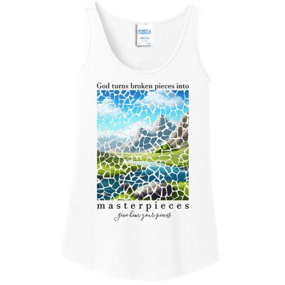 God Turn Broken Pieces Into Masterpieces Christian Bible Ladies Essential Tank