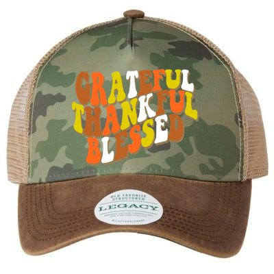 Grateful Thankful Blessed Retro Thanksgiving Legacy Tie Dye Trucker Hat