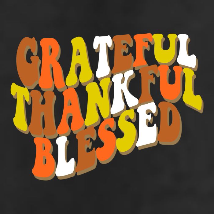 Grateful Thankful Blessed Retro Thanksgiving 7 Panel Mesh Trucker Snapback Hat