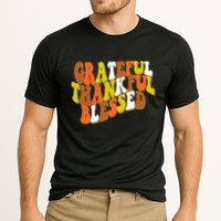 Grateful Thankful Blessed Retro Thanksgiving Cooling Performance Crew T-Shirt