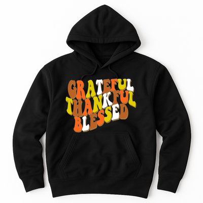 Grateful Thankful Blessed Retro Thanksgiving Hoodie