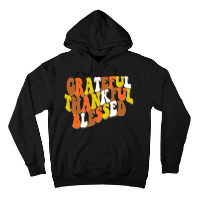 Grateful Thankful Blessed Retro Thanksgiving Hoodie