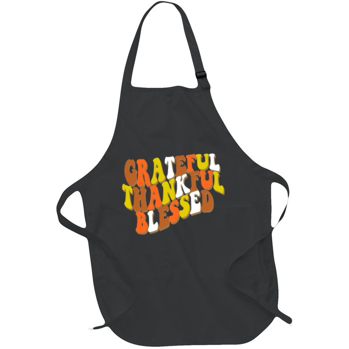 Grateful Thankful Blessed Retro Thanksgiving Apron